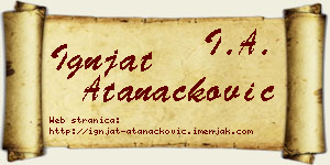 Ignjat Atanacković vizit kartica